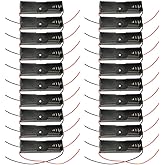 WMYCONGCONG 20 PCS 18650 Battery Holder 1 x 3.7V 1 Single Slot Plastic Battery Case Storage Box with Red and Black Wire Leads