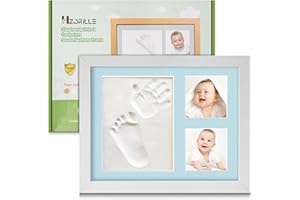 Hzorille Baby Hand and Footprint Kit,Footprint Kit for Boy or Girl,Keepsake Handprint Kit Newborn Nursery Picture Frame Timeless Gifts for Baby Shower and Registry (white)