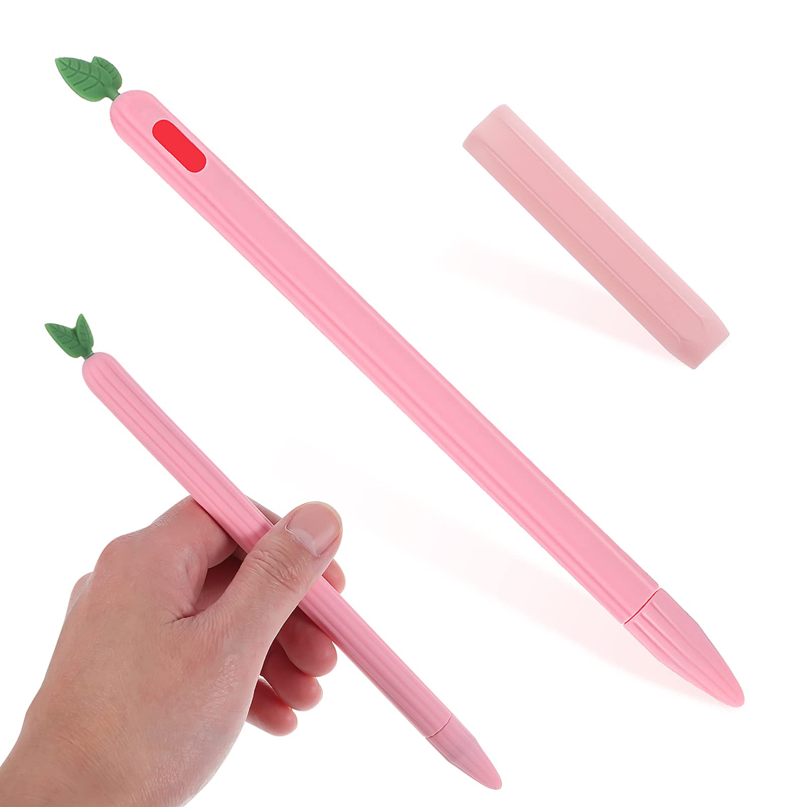 UKCOCO Compatible for Apple Pencil 2nd Generation Case + Grip Holder Set:Stylus Silicone Protective Cover Sleeve Cute Sleeve Skin and Grip Cover for Touch Screen Pen
