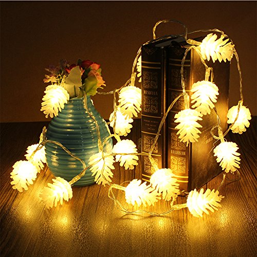 ElementDigital Battery Pinecone String Lights Christmas Party LED Light String Pine Nuts Decoration Fairy Lights for Birthday Parties Thanksgiving Decorative Christmas Tree Lights (20 LEDs 16ft) - Thumbnail 7