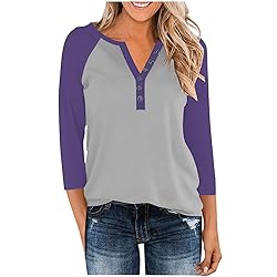 Womens 3/4 Sleeve Tops and Blouses Plus Size