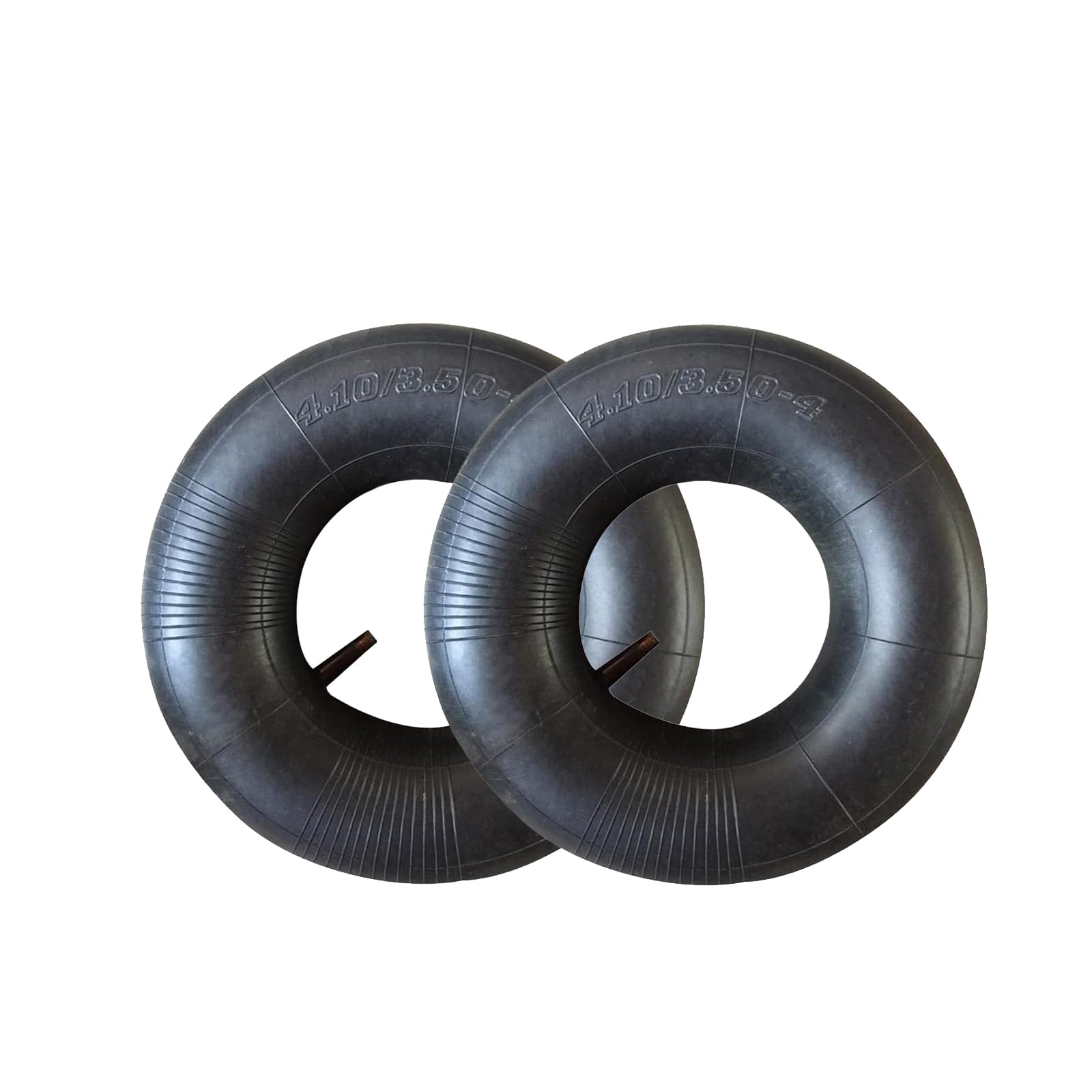 Pack of 2 4.10/3.50-4 Hose with Straight Mouth Valve, 410/350-4 Inflatable Hose for Lawnmowers, Wheelbarrows, Garden Trailers, Go Karts, Beach Cart, Grass Presses, Micro Router, Ground Tiller,
