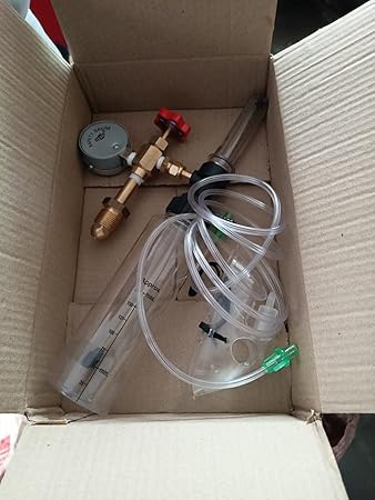 ZYOSEQ Glass Oxygen Flow Meter COOPER with Regulator and Humidifier Bottle Regulator | WX-YQ-04 Oxygen Meter Outlet Male Thread G5/8-14 (CGA540) Reducer Manual Valve Medical Oxygen Inhaler