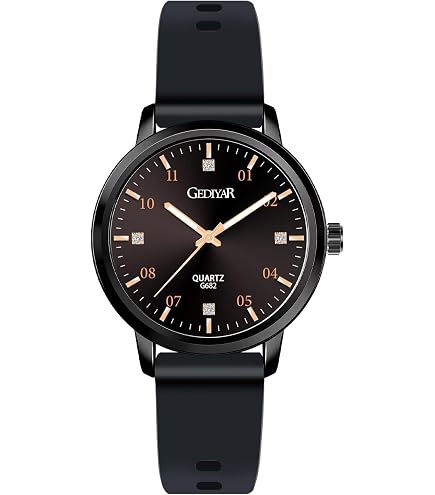 Women\'s Black Analog Leather Strap Crystal Accented Silicone Sport Wrist Watch Rectangular Silicone Bracelet Watch | Anne Klein main image 4