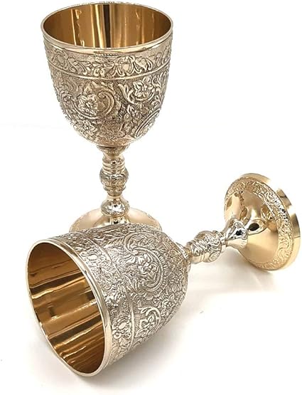 MUCKLILY Wine Goblet,Vintage Chalice Goblet,Handmade Brass - View #2