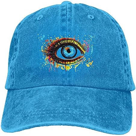DRAZINESS TIDE Right Color Mode Eye Adjustable Cotton Denim Baseball Cap HatRoyalBlue