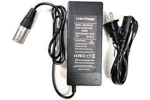 HERISKEER [Verified Fit] 36V Electric Bike Charger 3-Pin XLR, for Swagtron EB6 Fat-tire, Heybike Cityscape, Giant Bike, Ecotric Starfish Dolphin Peacedove 20" etc. 36V Lithium Battery Charger(42V 2A max)