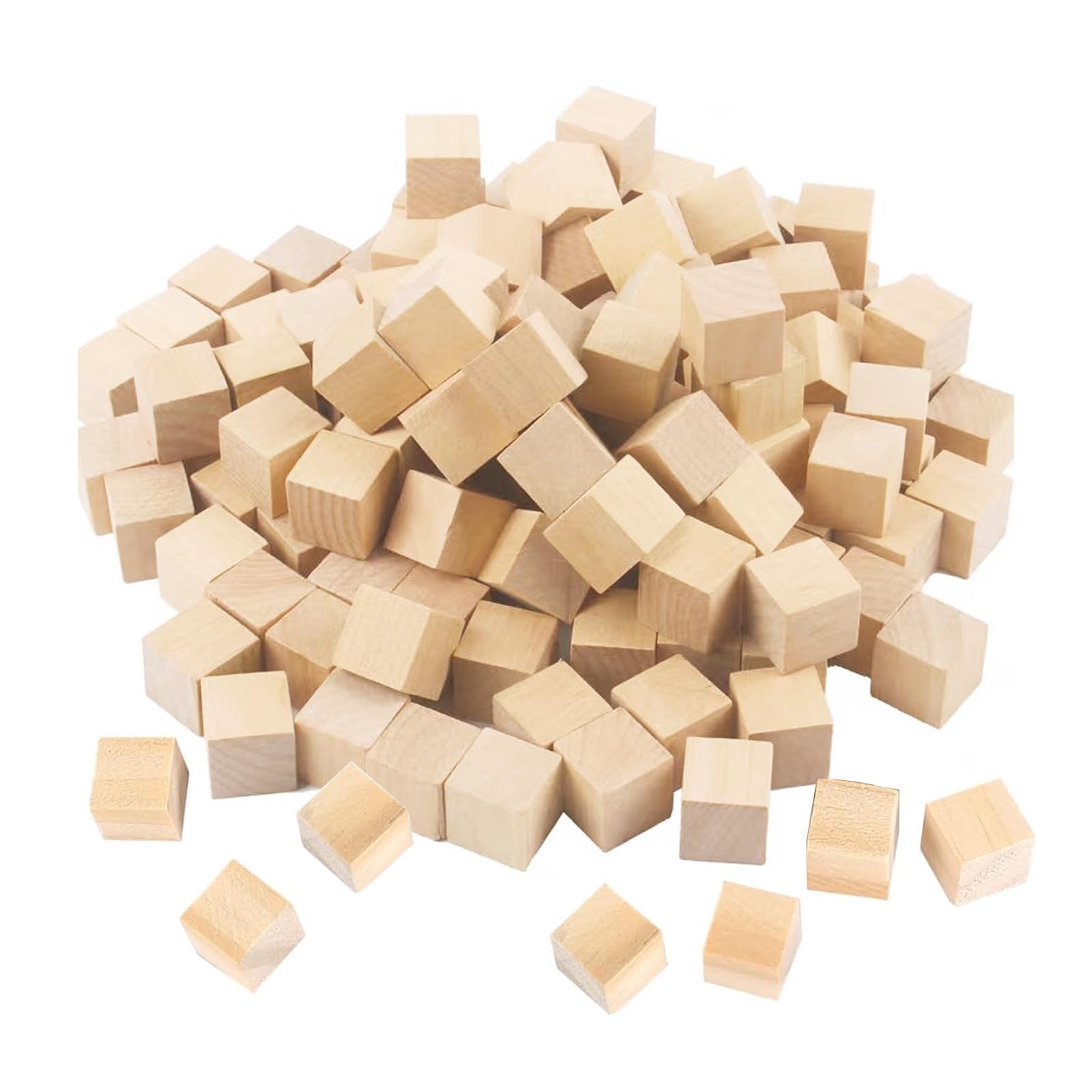 Small Wooden Cubes, 500 PCS Wooden Blocks for Craft, Natural Square Wood Blocks Educational Wood Craft Cubes Unfinished Wood Cubes for DIY Handmade Decoration Woodcrafts