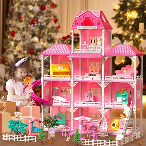 Barbie House Beefunni Doll House, Dream Dollhouse For Girls,Doll