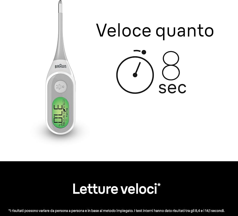 Age Precision Termometro digitale, Termometro stick digitale per utilizzo multisito, Per via orale, rettale o ascellare, Adatto a neonati e bambini, Marchio #1 tra i dottori 1, PRT2000