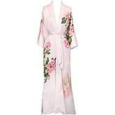 KIM+ONO Luxury Kimono Robe for Women | Long Floral Robe | Original Design | Removable Waist Tie Closure