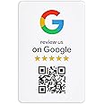 Google Review Sticker - QR Code Sign for Small Business, Get More Customer Reviews, Must Have for Office, Trade Shows & Vendor Booths, Essential Marketing Accessories and Supplies
