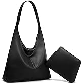 Hobo Bags for Women PU Leather Shoulder Handbag Vintage Slouchy Tote Purses for Work Travel