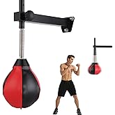 Speed Bags for Boxing, Punching Bag with Reinforced Spring Wall-Mounted Strong Durable Punching Bag with Stand, Height Adjustable, for Kids & Adults