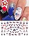 4th of July I Love America Nail Art Waterslide Decals Set #2 - Great for Memorial Day! - Salon Quality!