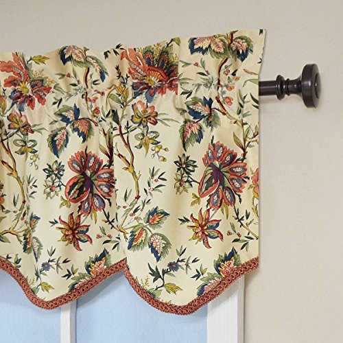 WAVERLY Kitchen Valances for Windows Felicite 50" x 15" Short Curtain