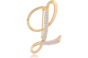 ETHOON Letter Brooch Pins Initial Rhinestone Brooch for Women Crafts Gold A-Z