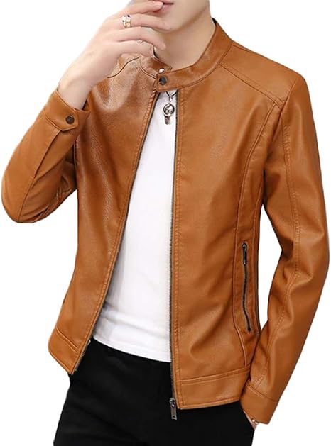 Amazon Co Jp Ksila ライダースジャケット メンズ Puレザー ジャケット スリム 革ジャン フェイクレザー おしゃれ レザージャケット シンプル バイク ブルゾン 服 ファッション小物