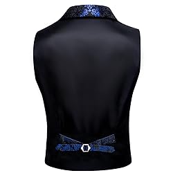 Barry.Wang Royal Blue Black Victorian Vest Loki Men