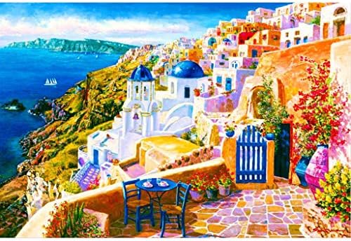 Puzzle House Santorini, Greece, Aegean Sea, Perfect Cut & Fit Wooden Jigsaw Puzzle For Adults Children & Kids, Boxed 500/1000/1500 Pieces Puzzles Toys Game Challenge Painting Art For Age 8+ 507