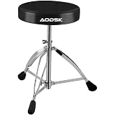 AODSK Drum Throne, 16.3-20.7" Height, Thick Padded Seat, Double-Braced | Widened Soft Cushion, Heavy-Duty Base, Universal Drum Stool, for Home, Practice, Studio, Stage, Gig, Band, Music Room, Gift