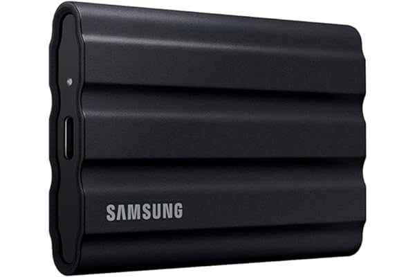 Samsung T7 Shield Portable SSD 1TB, USB 3.2 Gen 2, Up to 1,050 MB/s | Rugged, IP65 Water Resistant, External Solid State Drive for Photographers, Content Creators and Gaming (MU-PE1T0S/AM), Black