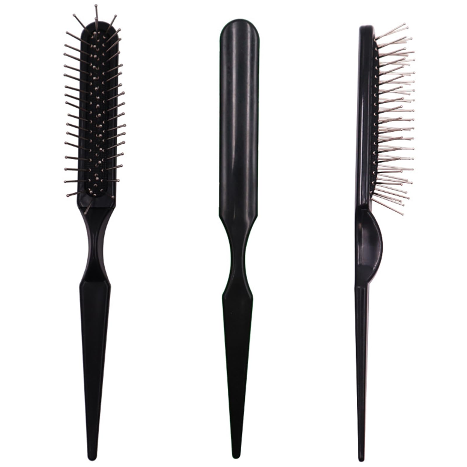 3Pcs Pointed Tail Professional Tail Hair Brush Lightweight Convenient Wig Wire Brush Portable Steel Brush Wig Comb for Wig Hair Extension