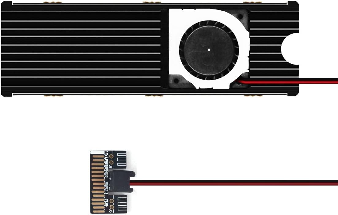 glotrends NVMe M.2 SSD Positive Cooler Heatsinks with 20mm Fan (PA09-Heatsink)