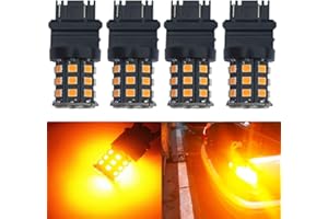 BlyilyB 3157 3156 3057 4157 3056 LED Bulbs Amber Yellow12-24V Super Bright 850 Lumens Replacement For Brake Light Bulbs (Pack of 4)