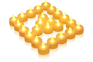 Novelty Place [Longest Lasting] Battery Operated Flickering Flameless LED Tea Light Candles (Pack of 24)