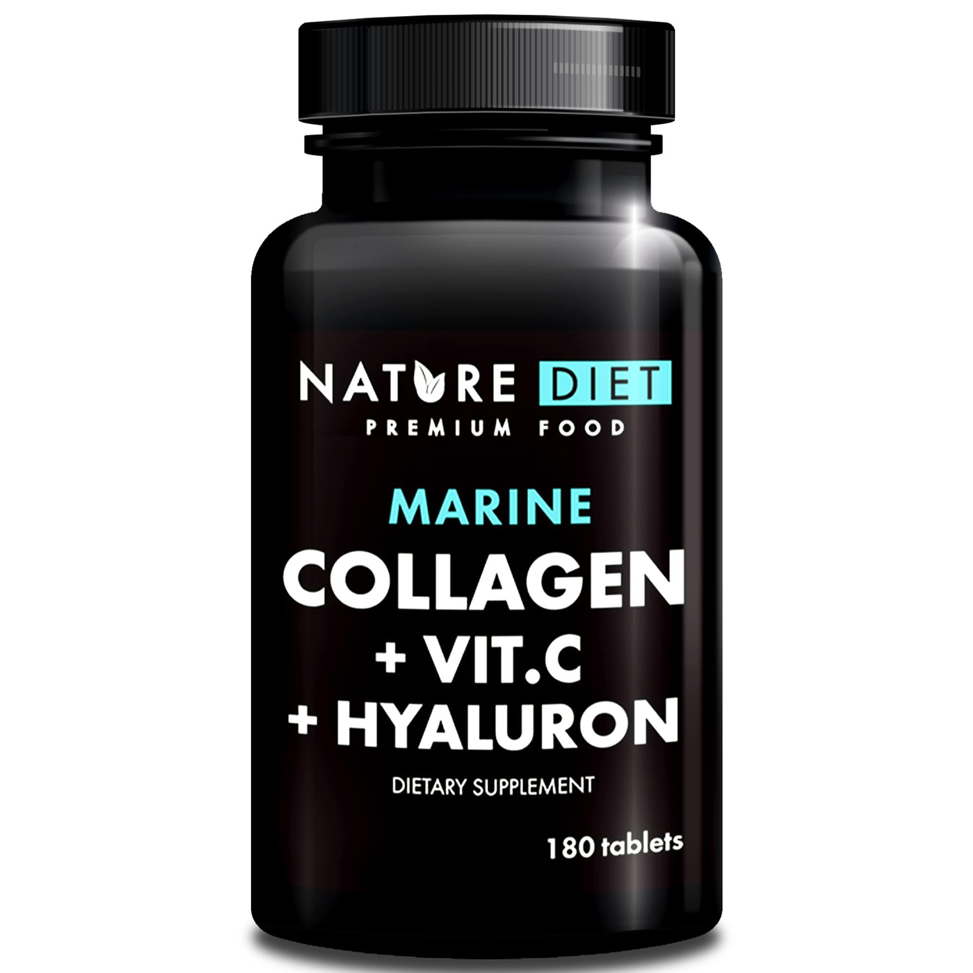 Nature Diet - Marine Collagen with Hyaluronic Acid and Vitamin C, 180 tablets, 500 mg , Peptan F , Fish Collagen
