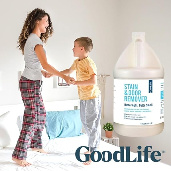 GOOD LIFE SOLUTIONS NATURAL ODOR AND STAIN REMOVER SPRAY – UNSCENTED PLANT-BASED CHILD & PET SAFE CLEANER EARTH-FRIENDLY ODOR ELIMINATOR ECO CLEANING PRODUCTS FOR HOME, CARPET (1 PACK, 1 GALLON)