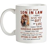 Fatbaby To My Son-in-law Coffee Mug Gifts from Mother-in-law, Birthday Christmas Father’s Day Gifts for Son In Law from Mother In Law Tea Cup 11oz
