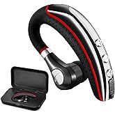 OPINAY Bluetooth Headset,Wireless v5.0 Business Bluetooth Earpiece in Ear Lightweight Sweatproof Earphones with Mic Work for Cell Phones for Office/Workout/Driving Red