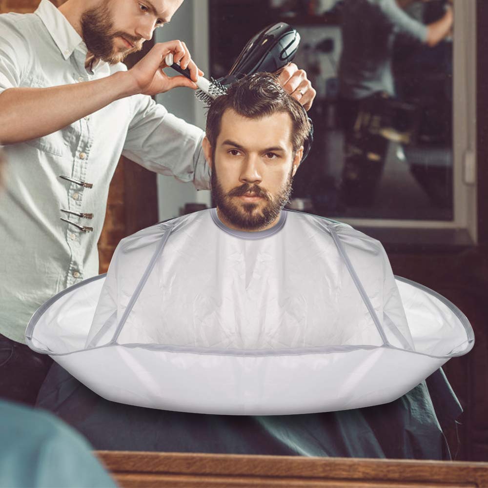 Hair Cutting Cape Umbrella, Ms.Dear Hairdressing Cloak Beard Shaving Waterproof Hairdressing Kit Haircut Accessories for Adult Women Men Kids Salon Barber Gray : Beauty