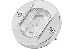 Marine Boat Navigation Light, 12V Marine Boat Transom White LED Stainless Steel Waterproof Anchor Stern Navigation Light for 