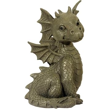 Drache sitzend / Gartendrache Gartenfigur Drachenmotiv Garten Figur Deko
