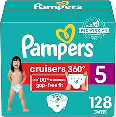 Pampers Diapers - Cruisers 360 - Size 5, 128 Count, Babyproof up to 100% Leakproof Pull-On Diaper