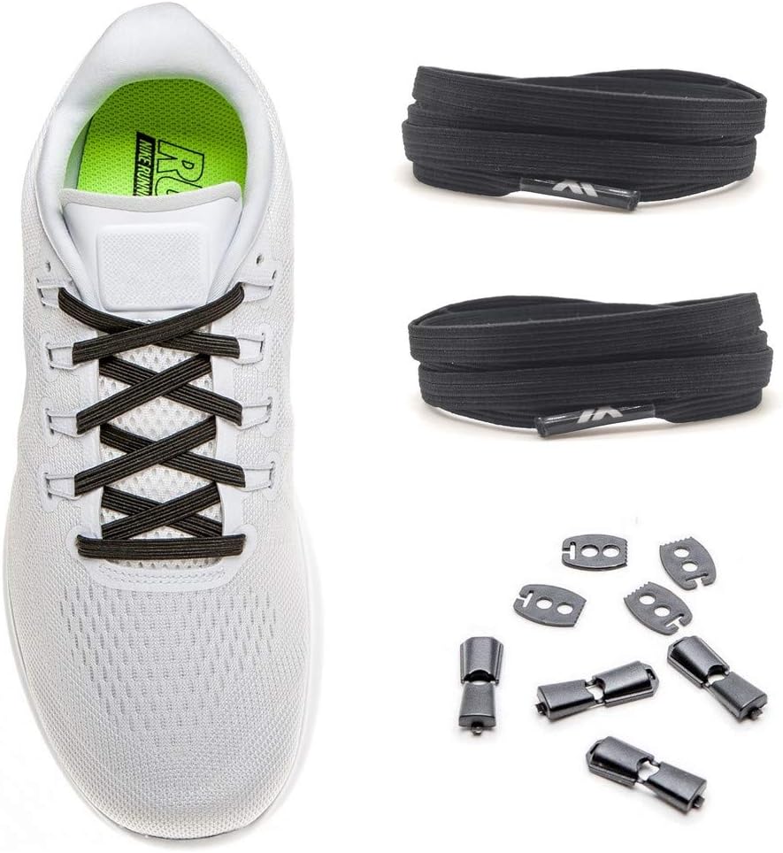 Maxxlaces Flat elastic laces with adjustable tension in different colours, shoe straps without bandages, comfortable shoe straps, easy to use, fits any shoe