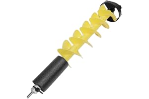 Ice Auger, 6in Diameter 28in Electric Ice Fishing Auger Drill Bit Kit with Storage Box, Cordless Nylon Ice Drill Auger for Ic