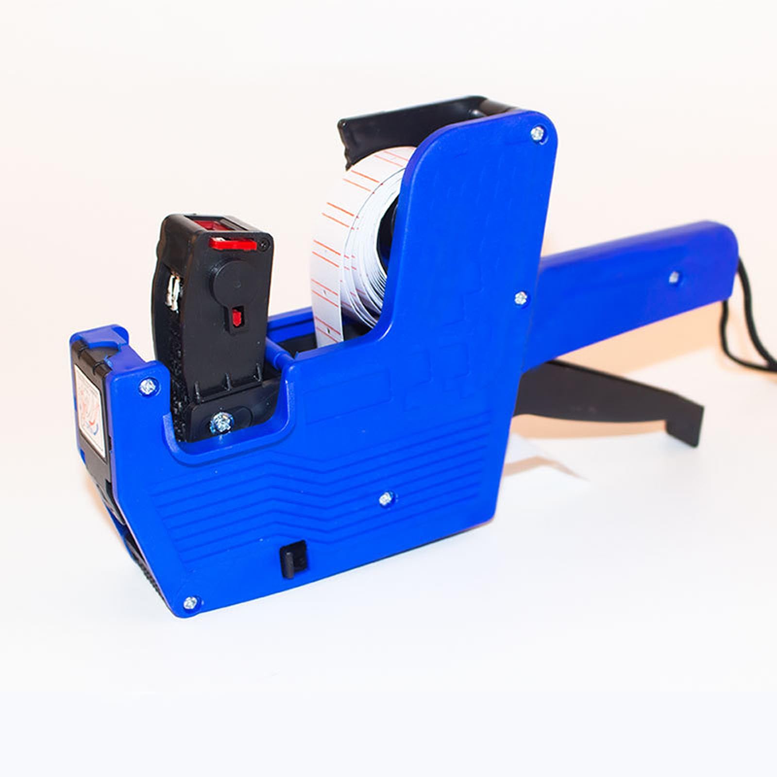 SHDKJXH 8 Digit Price Label Machine, Single Line Manual Pricing Gun with Adjustable Price Tag Gun, Suitable for Supermarkets and (Blue)