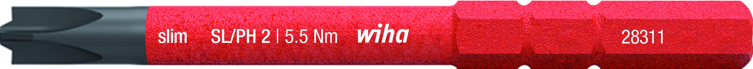 Wiha 2831 slimBit Electric SL/PH2 x 75 mm, True Red (2831132)