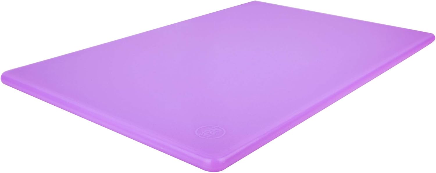 Purple Plastic Cutting Board NSF, 18 x 12 Inches, Food Allergen, Allergy and Cross Contamination