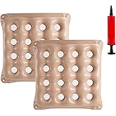 2 PCS Inflatable Seat Cushion,Waffle Cushion for Pressure Sores Chair Waffle Pillow,Travel Air Seat Cushion for Butt Tailbone,Sciatica,and Hemorrhoid Pain Relief,for Hiking Office Airplane Stadium Car