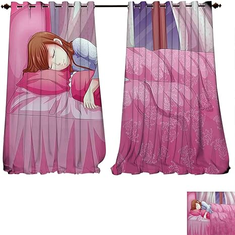 Amazon 断熱遮光カーテン アニメーション キュート リトルグラフィック ベビー 子供部屋 カラー カートゥーン アート マルチカラー パターン ドレープ ガラスドア用 幅72 X 長さ72インチ 2パネル W96 X L107 Inch 2 Panels Dkcld Qy 0928 k245xg274 キッチン