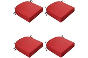 DLLDLGG Outdoor Chair Cushions Set of 4, High Density Foam Thicken Comfy Cushions for Patio Furniture Non Slip Fade Shield Wa