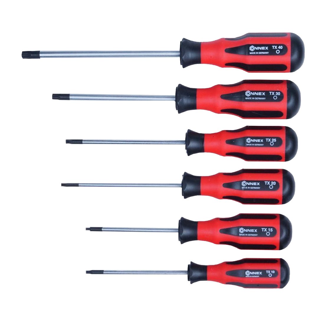 Connex COX312996 TX Professional Screwdriver Set, Silver/Black/Red, Set of 6 Piece