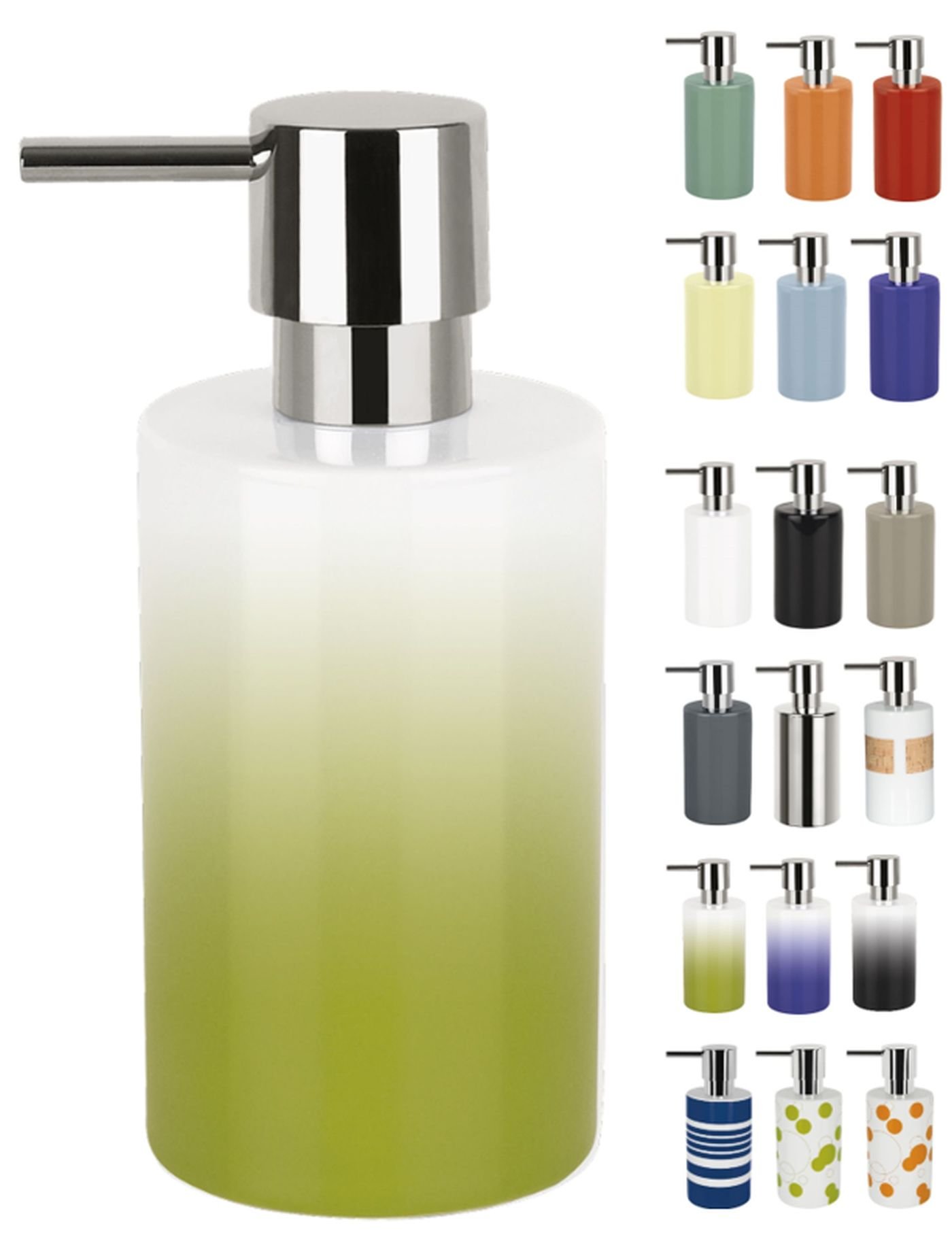 Spirella Porcelain Tube Gradient Soap Dispenser, Lime