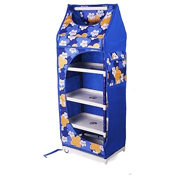 Ebee Collapsible Wardrobe Without Wheel (Blue, 5 Shelves)