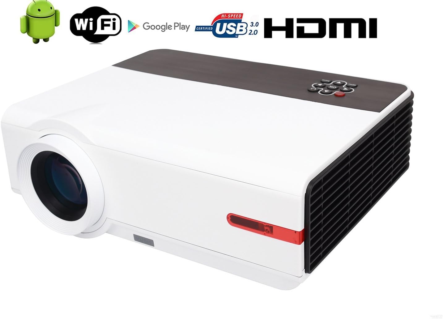 WiFi projector FULL HD 1080P Home Theater 5000 lumen projector 3D Android WIFI WLAN HDMI USB VGA RCA ATV Projector 1080p TV 3d blu ray movies for video games ps4 Xbox PC DVD widescreen projector
